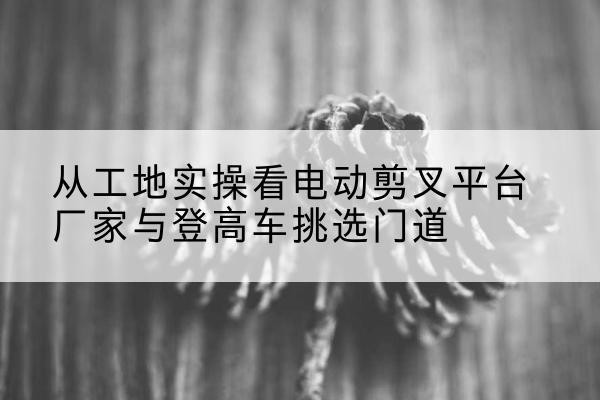 宾县电动剪叉升降平台厂家-从工地实操看电动剪叉平台厂家与登高车挑选门道
